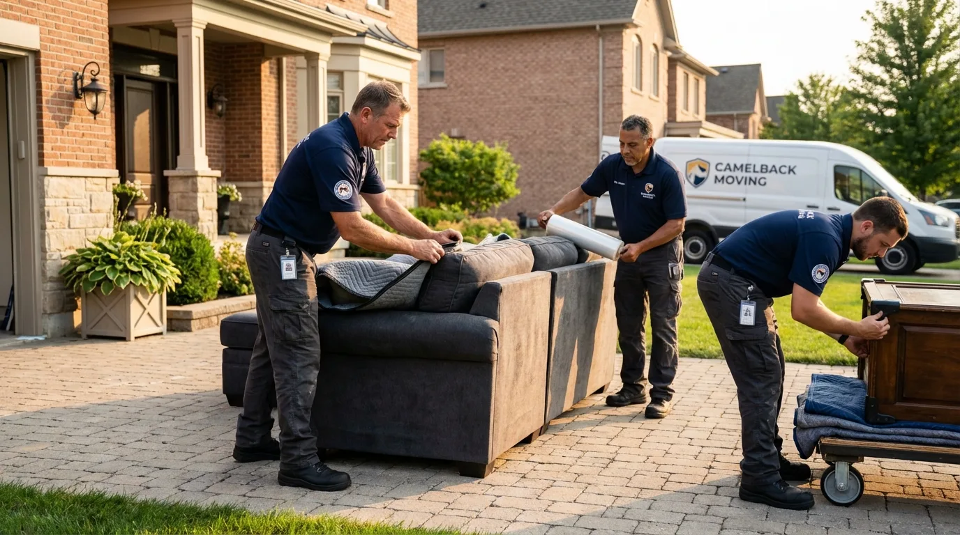 Large estate moving crew wrapping furniture in Rio Dell, CA